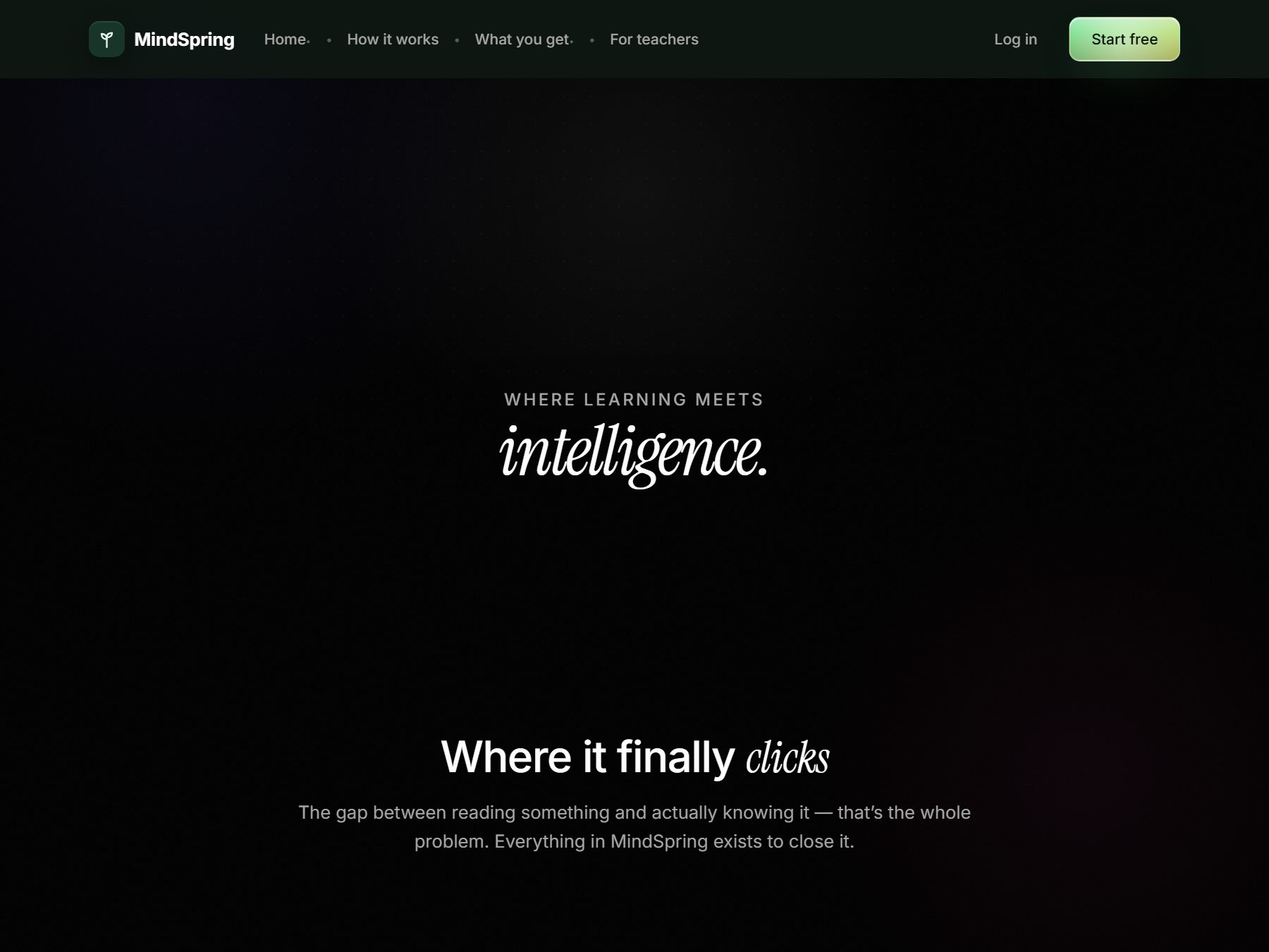 Mindspring — 'Where it finally clicks', on the gap between reading and knowing